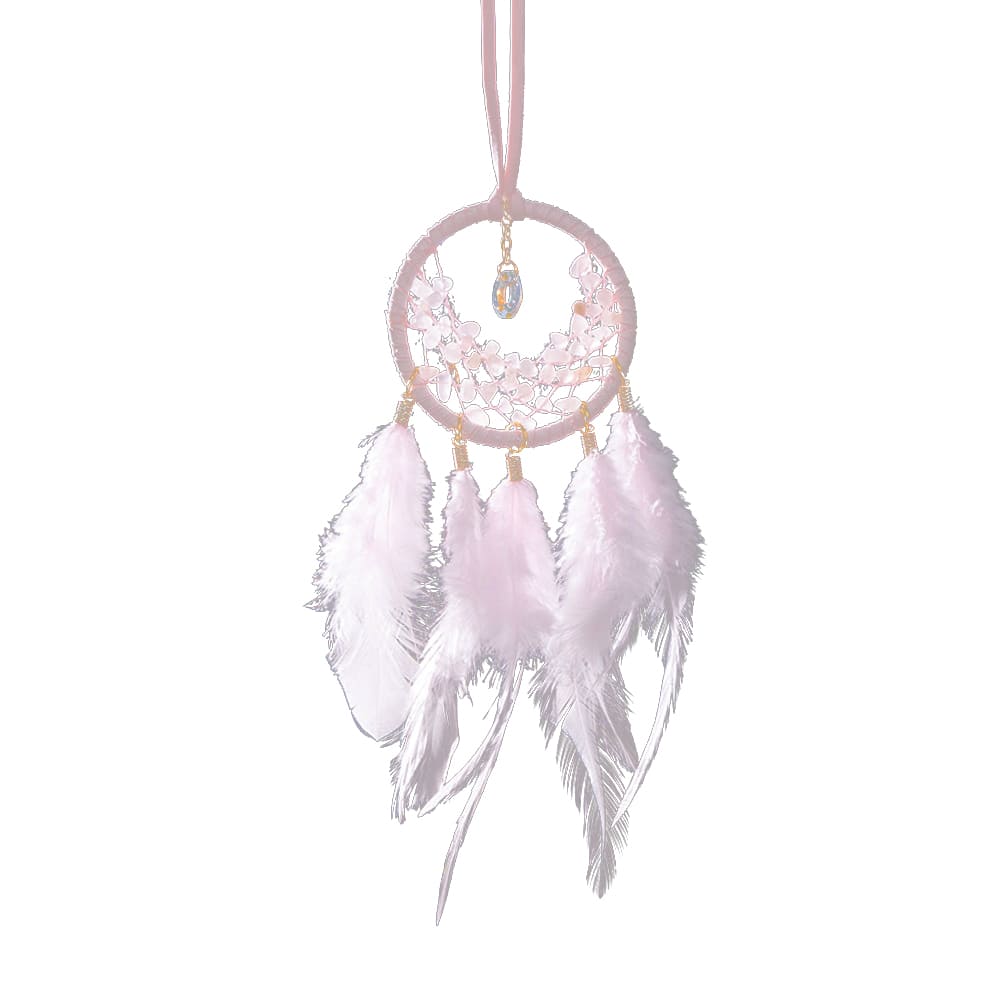 Rose Quartz Dreamcatcher Car Interior Pendants & Room Decorations