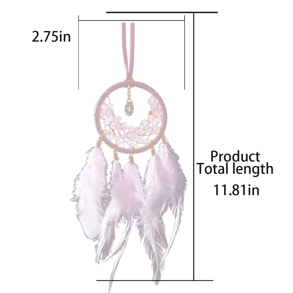 Rose Quartz Dreamcatcher Car Interior Pendants & Room Decorations