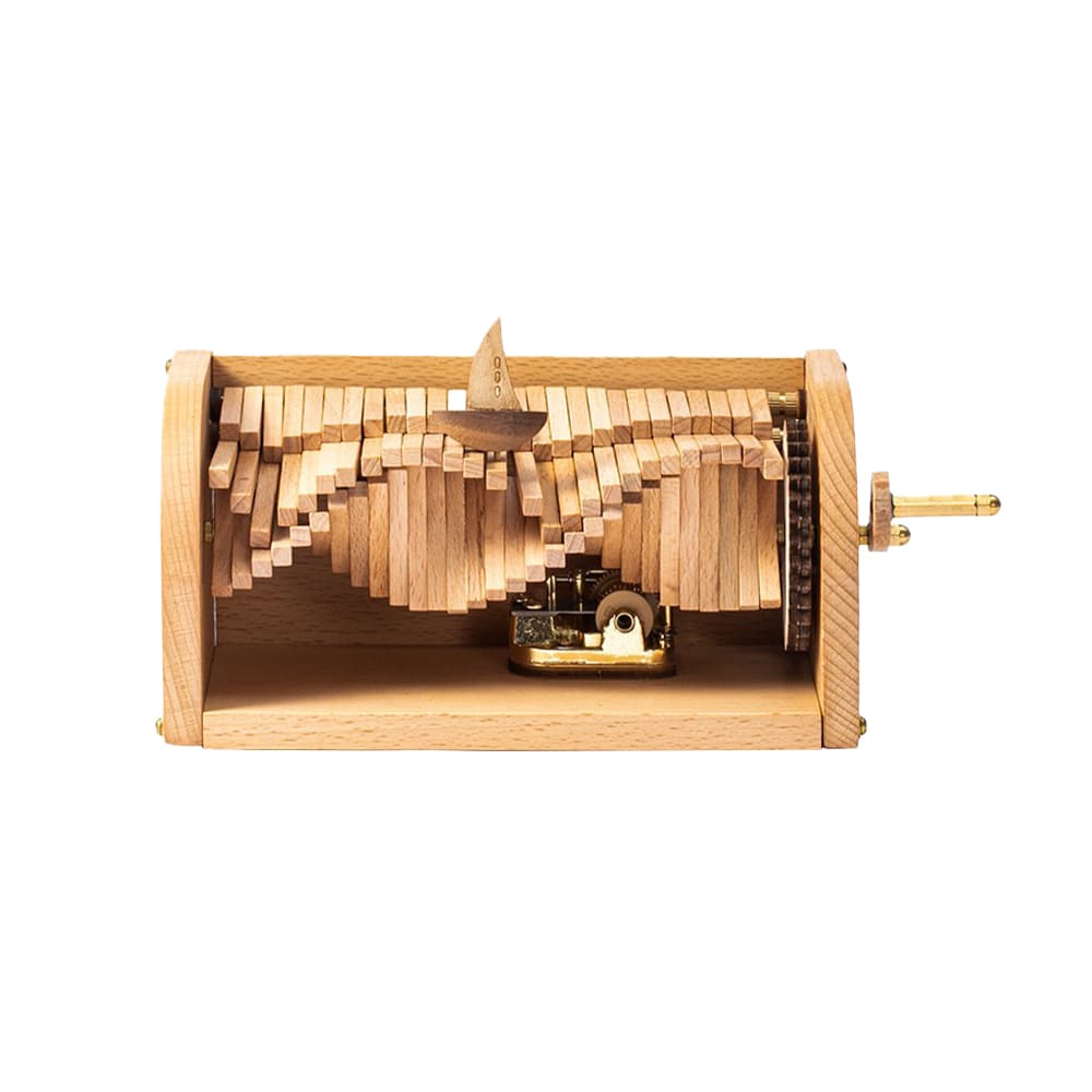 Woodenl Music Box Hand Crank Wood Vintage Classic Hand-Operated