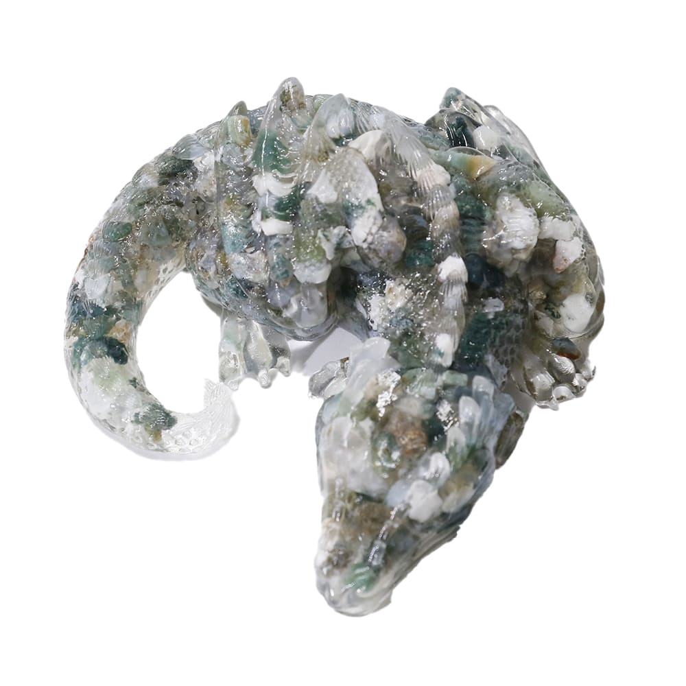 Sleeping Dragon Crystal Stone Animal Figurine Desktop Decor Handicraft