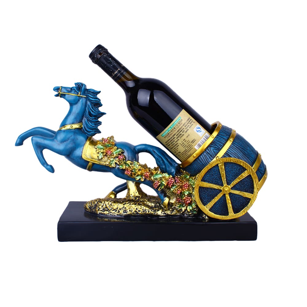 Craft European-Style Horse-Drawn Carriage Wine Rack Living Room