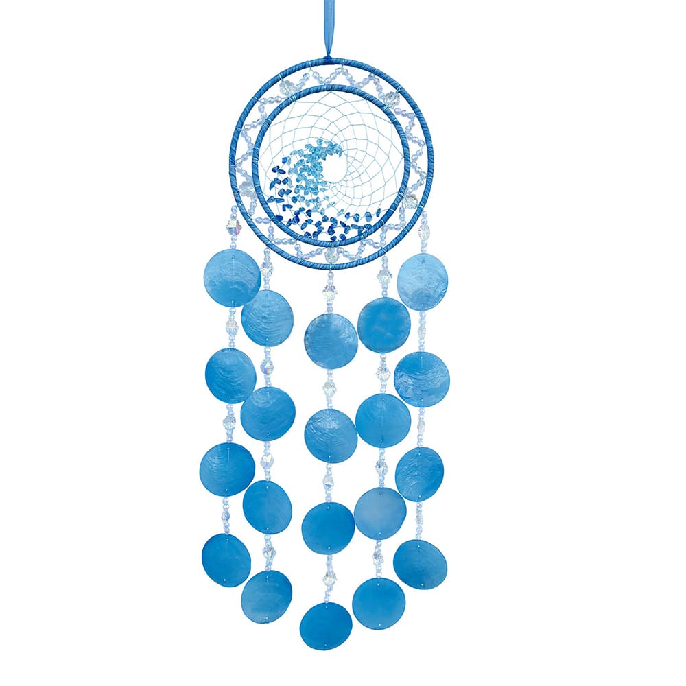 Handcrafted Blue Crystal Dreamcatcher Sea Glass Handicrafts And Garden Gardening Decorations
