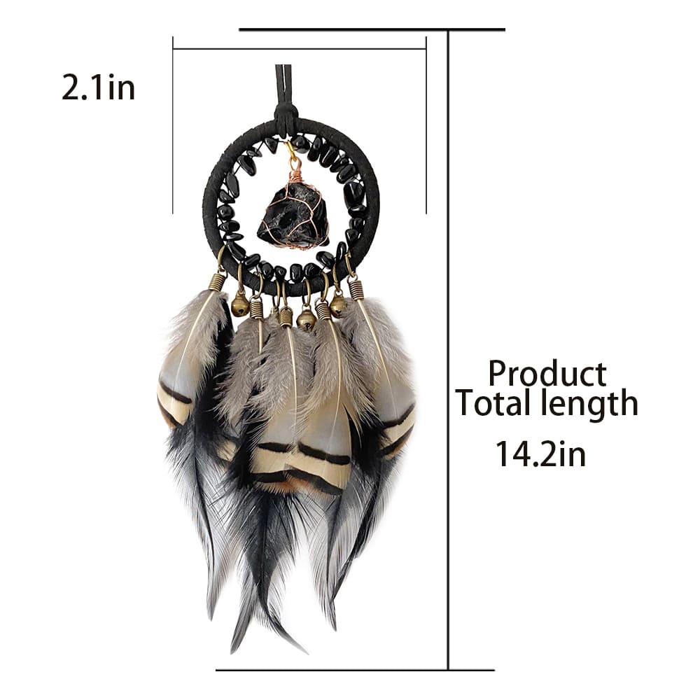 Retro-Style Crystal Dreamcatcher Car Pendant Interior Decoration