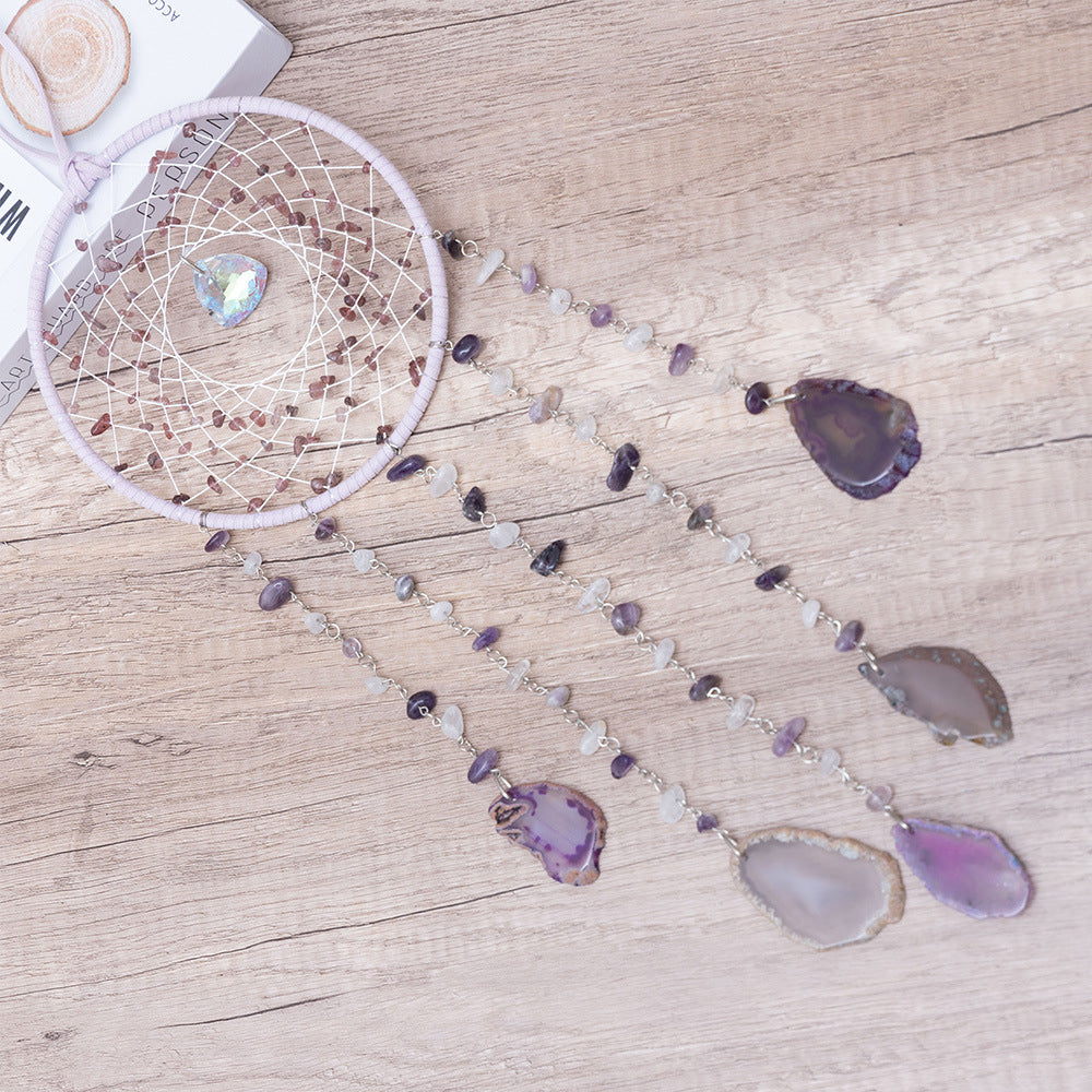 Handmade Amethyst Sunlight Dream Catcher for Meditation Indoor Outdoor Decorative Craftsmanship