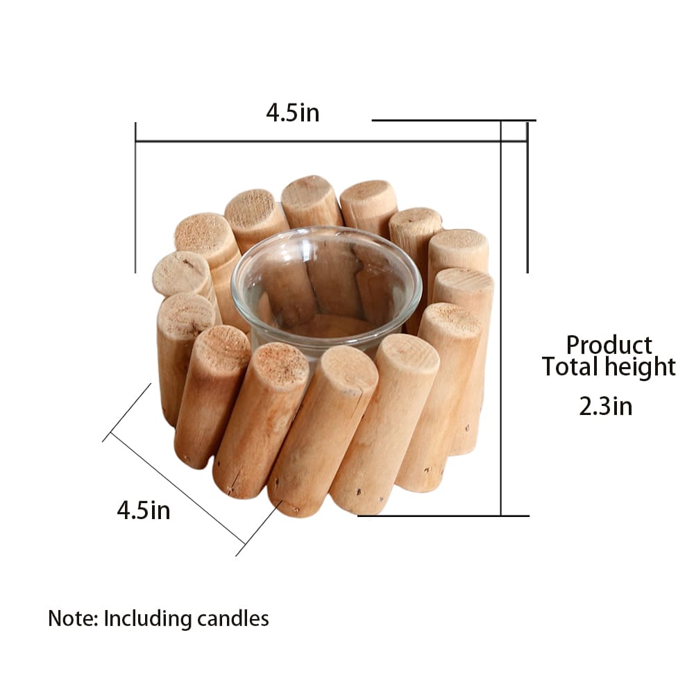 Handcrafted Wooden Candlesticks Simple Dining Tables and Decorative Ornaments