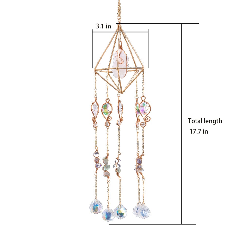 Crystal Rainbow Sun Wind Chime Dreamcatcher Garden Indoor And Outdoor Decoration
