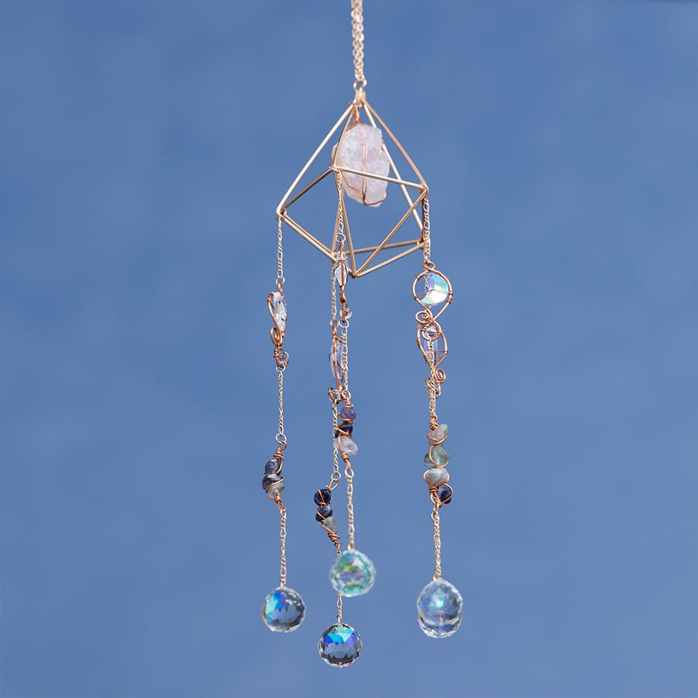Crystal Rainbow Sun Wind Chime Dreamcatcher Garden Indoor And Outdoor Decoration