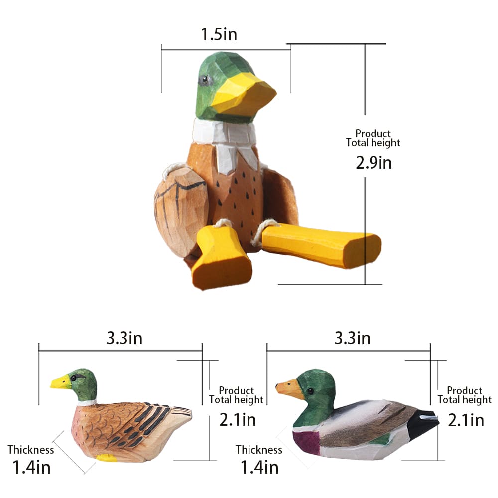 Hand-Carved Hanging Duck Figurine For Home Living Room Decoration