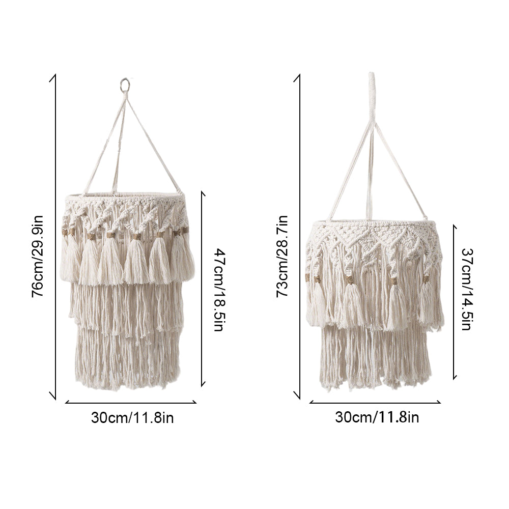 Bohemian Hand-Woven Tassel Cotton Rope Craft Lampshade