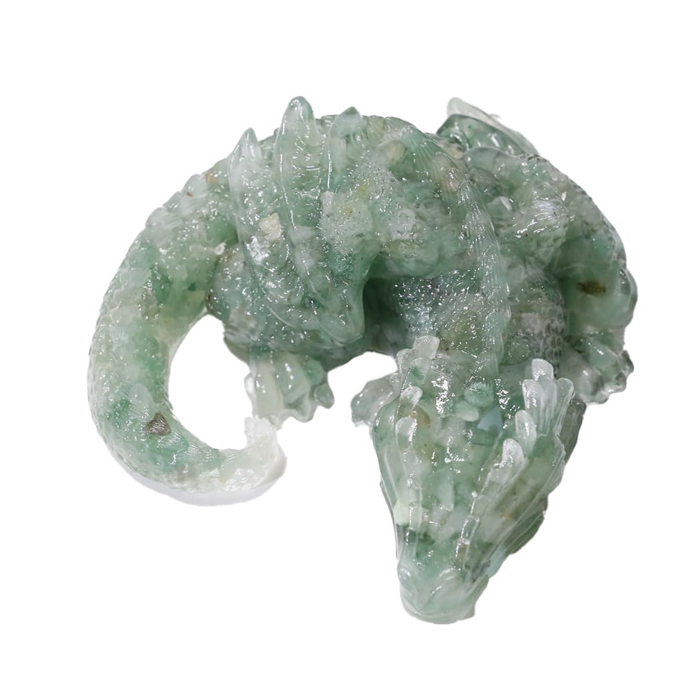 Sleeping Dragon Crystal Stone Animal Figurine Desktop Decor Handicraft