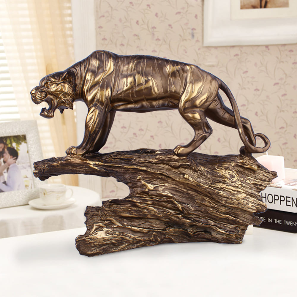 Tiger Sculpture Resin Wild Animal Ornament Craft Home Decor