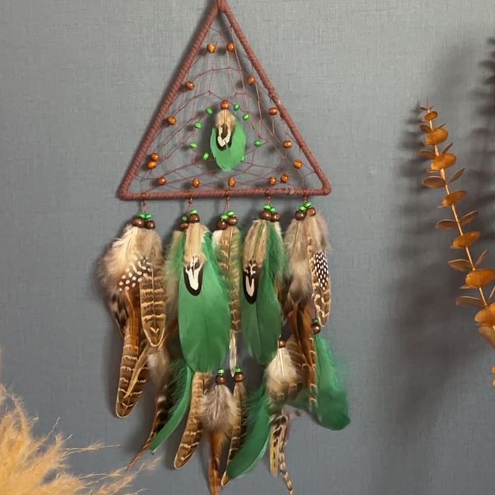 Hand-Woven Triangular Bohemian-Style Freeform Dreamnet Room & Living Room Decoration