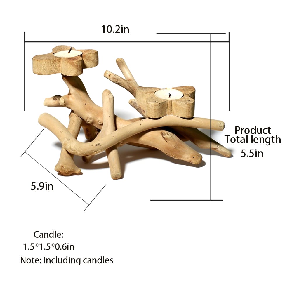 Handmade Flower Candlestick Wooden Handicrafts For Home Furnishings