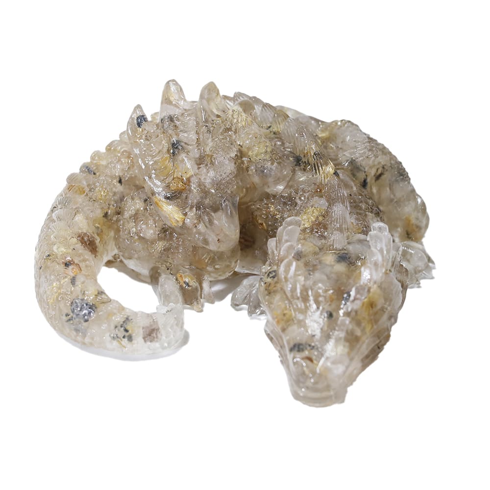 Sleeping Dragon Crystal Stone Animal Figurine Desktop Decor Handicraft