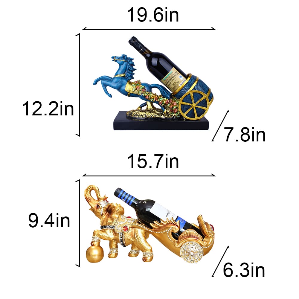 Craft European-Style Horse-Drawn Carriage Wine Rack Living Room