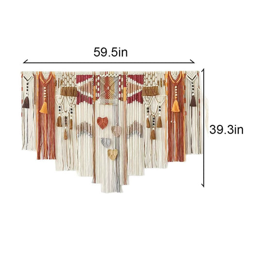 Retro Colorful Large Macrame Wall Hanging Decorated Handmade Tapestries