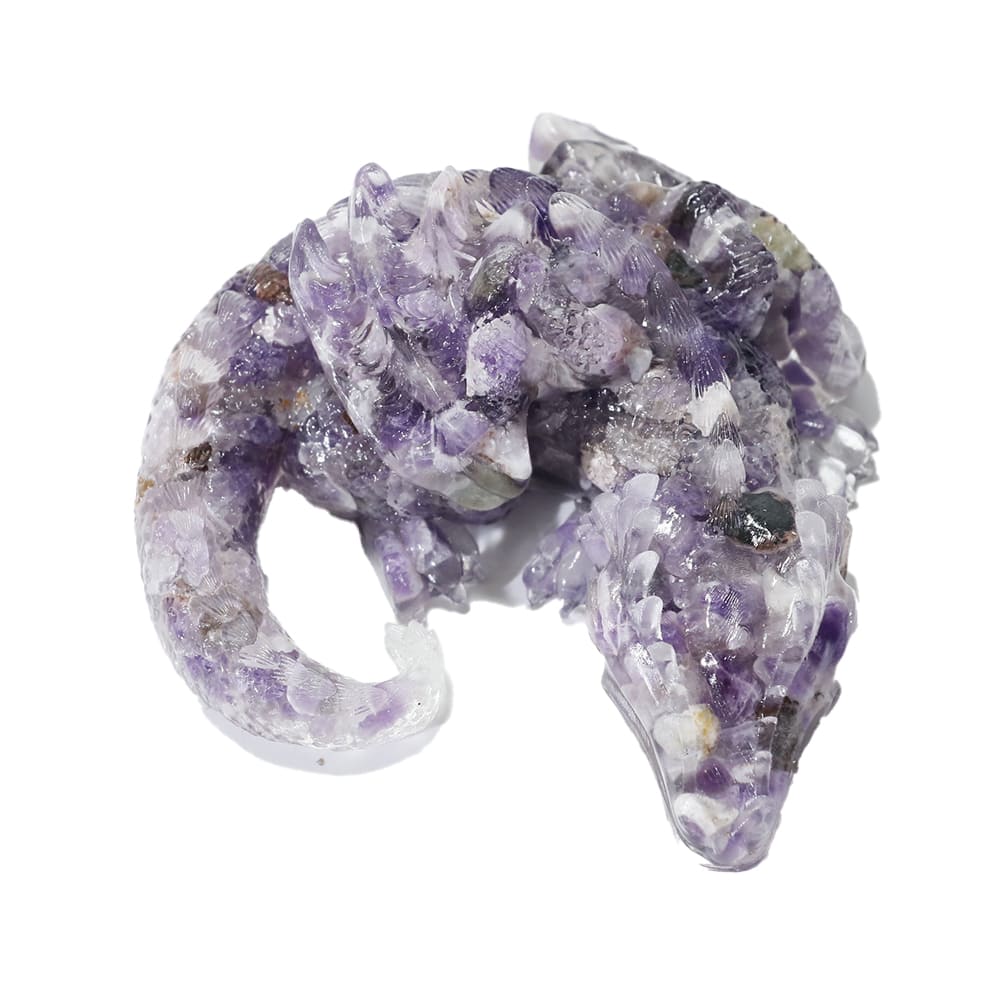 Sleeping Dragon Crystal Stone Animal Figurine Desktop Decor Handicraft