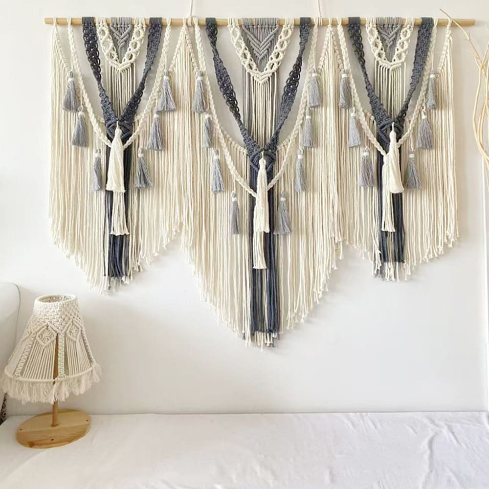 Macrame Wall Hanging Handmade Woven Tapestry Tassel Craft Ornament