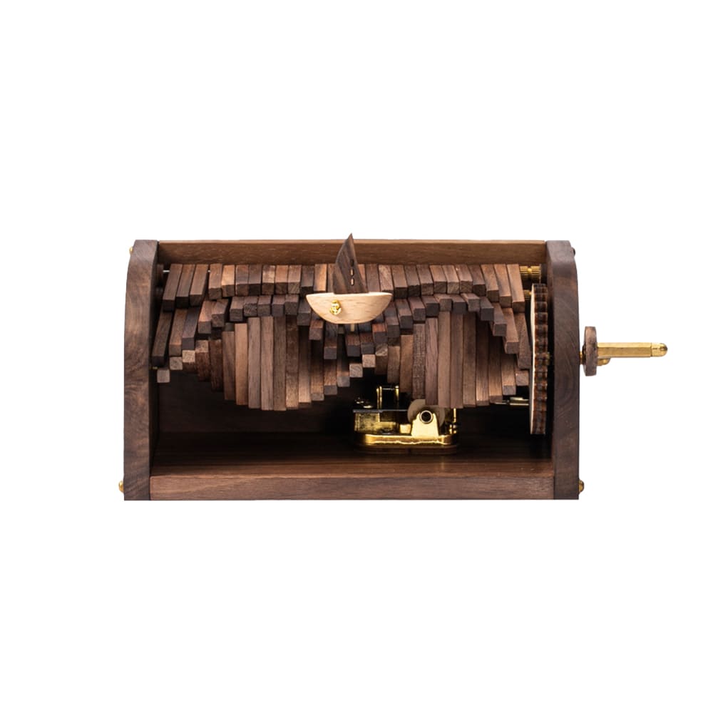 Woodenl Music Box Hand Crank Wood Vintage Classic Hand-Operated