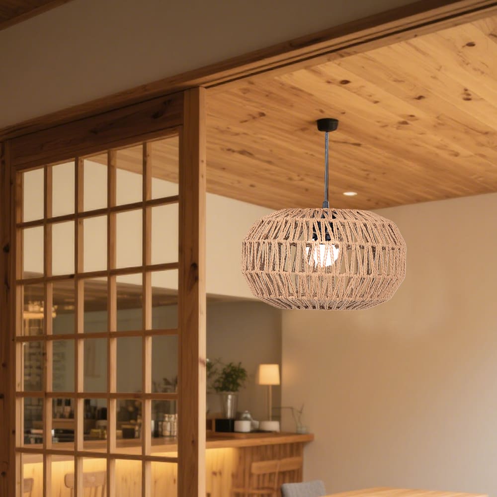 Woven Paper Rope Lamp Shade Rattan Pendant Light Shade