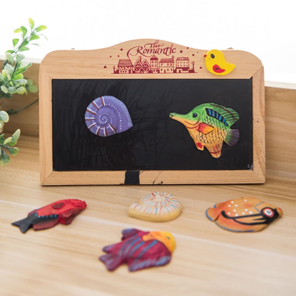 Wooden Carved Magnetic Refrigerator Stickers Home Decor Handicrafts