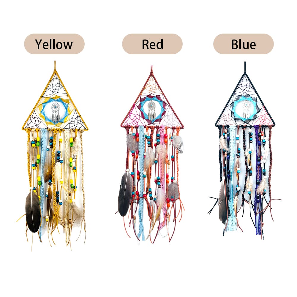 Triangular Free-Form Dreamcatcher Hand-Woven Tassels & Home Pendant Gift Handicrafts