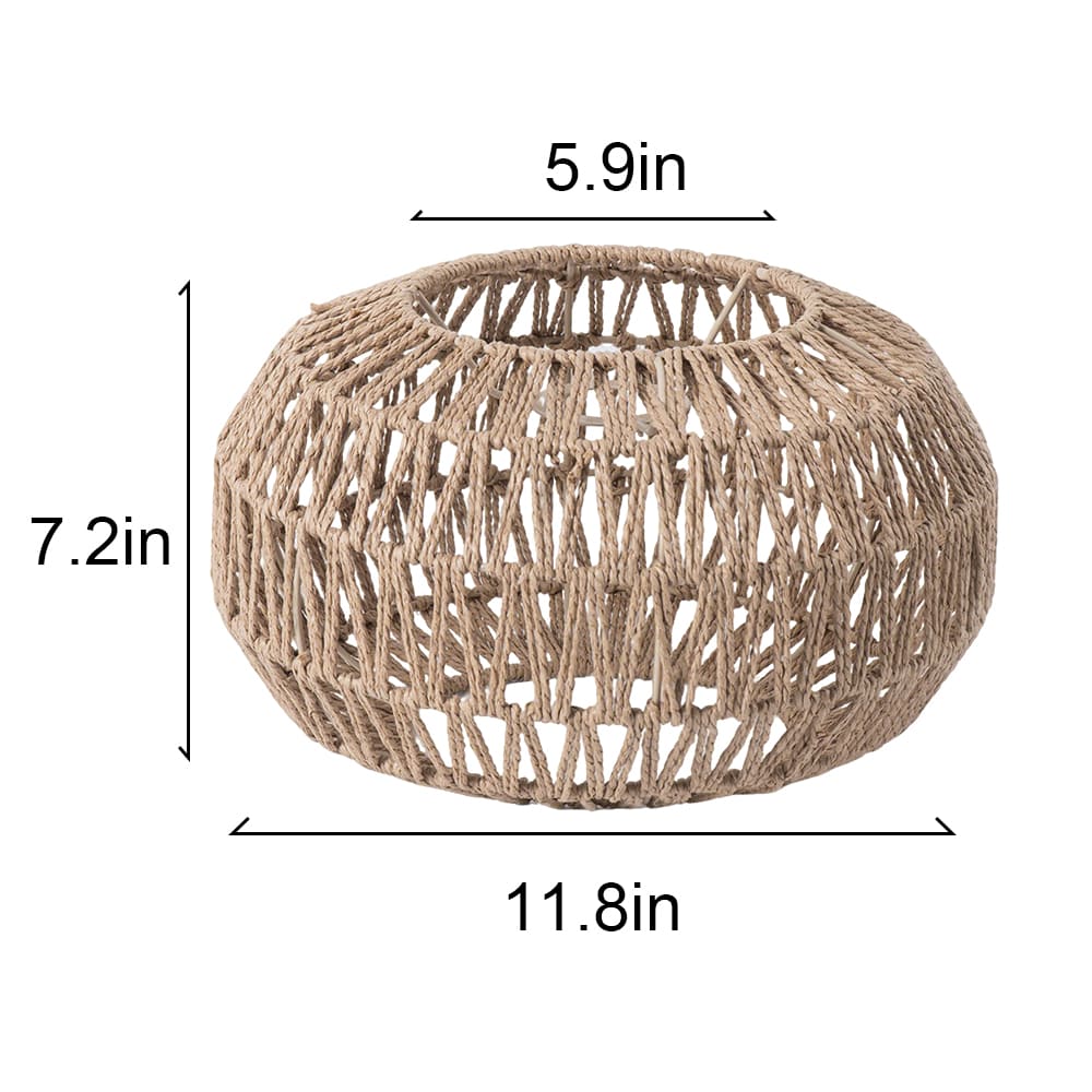 Woven Paper Rope Lamp Shade Rattan Pendant Light Shade