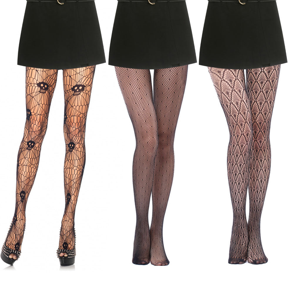 Women's Black Fishnet Tights High Waist Mesh Pantyhose
