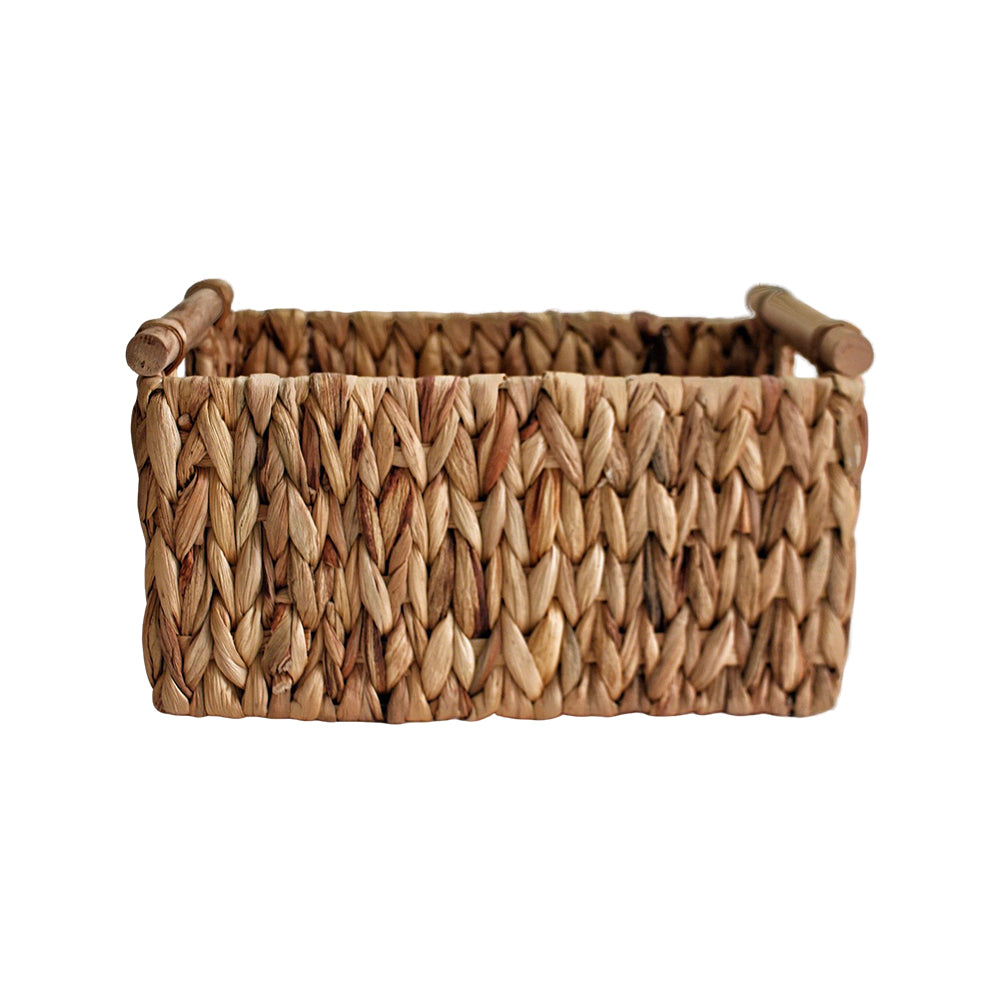 Willow Wicker & Braided Grass Basket Handwoven Natural Storage Bin