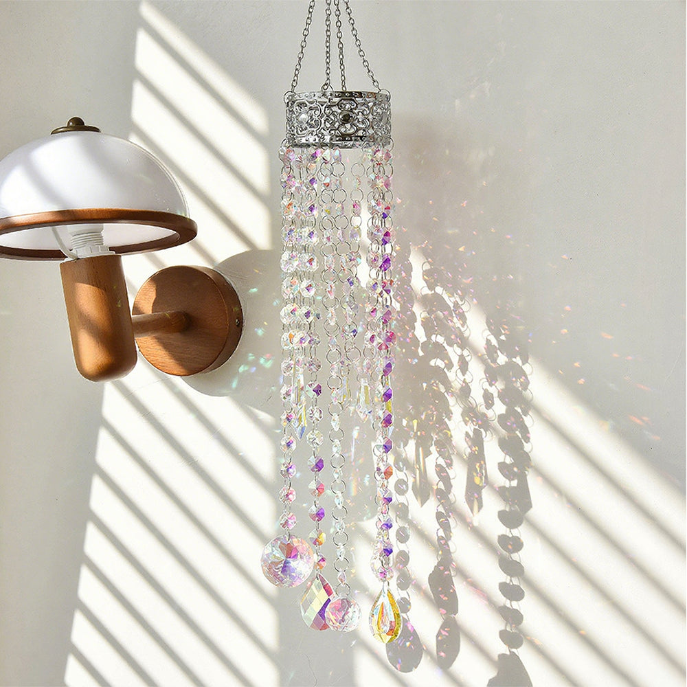 Planet Shape Gold Suncatcher Crystal Prism Suncatcher Windchime Decor