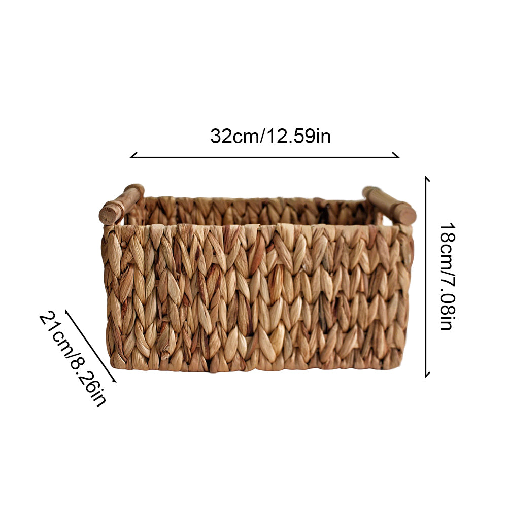 Willow Wicker & Braided Grass Basket Handwoven Natural Storage Bin