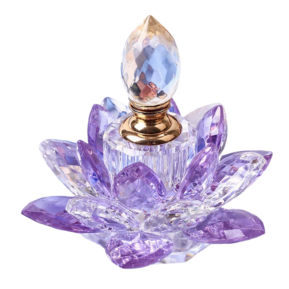 K9 Crystal Lotus Perfume Bottle - Handcrafted Refillable Mini Bottle Gift Box for Holidays