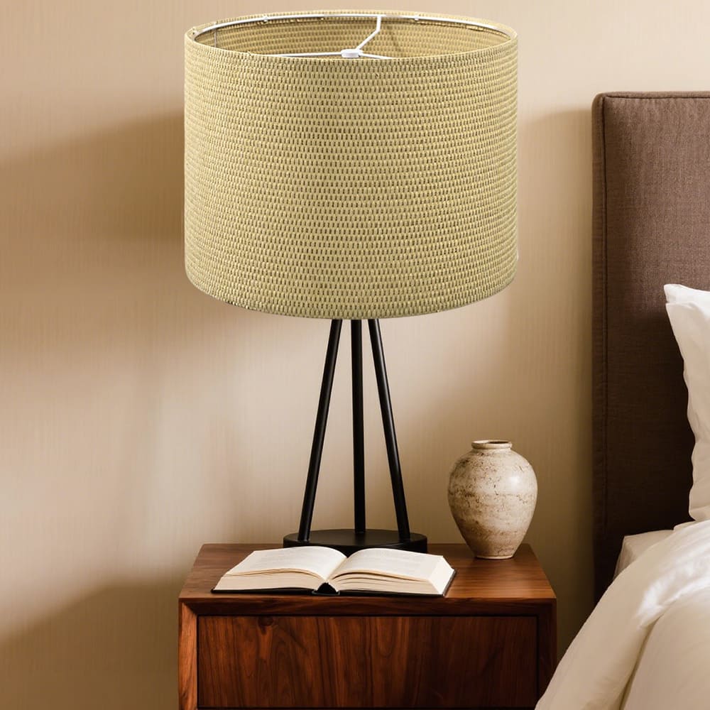 2 Pcs Detachable Bamboo Woven Medium Drum Lampshade Woven Lampshades
