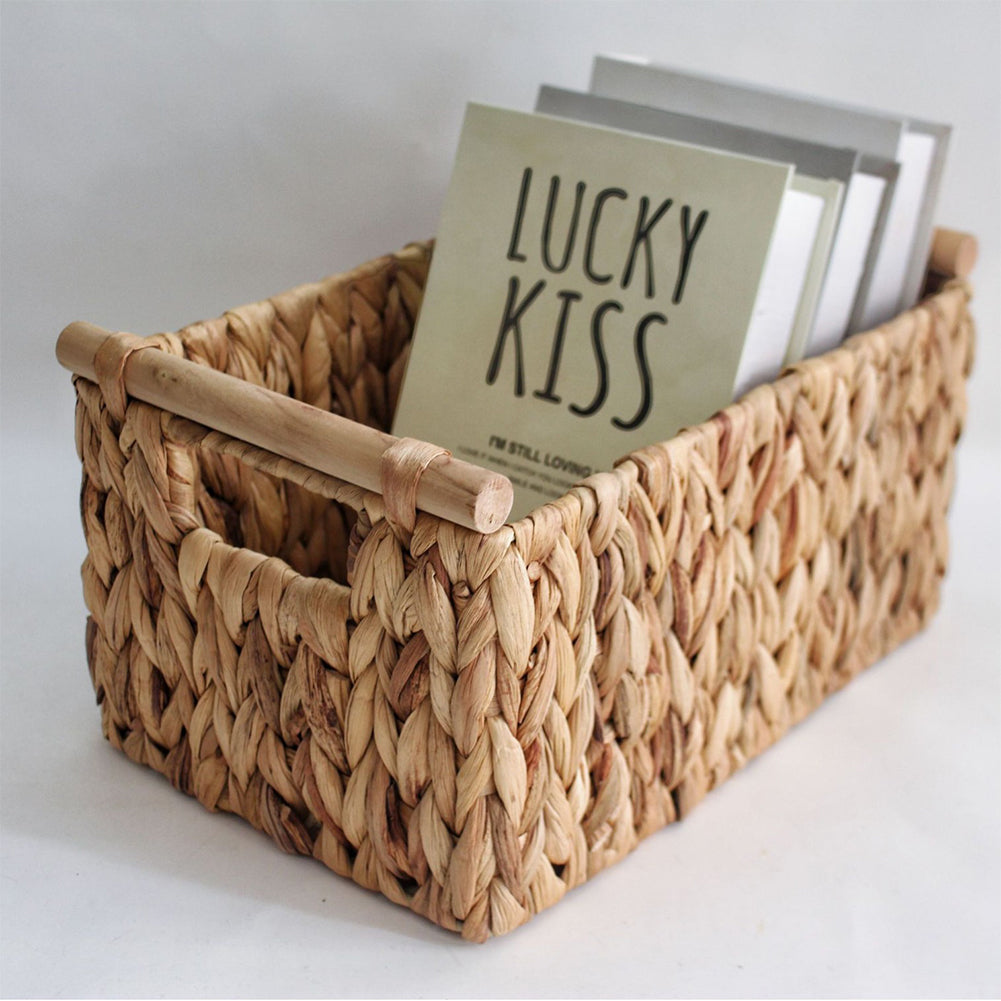 Willow Wicker & Braided Grass Basket Handwoven Natural Storage Bin