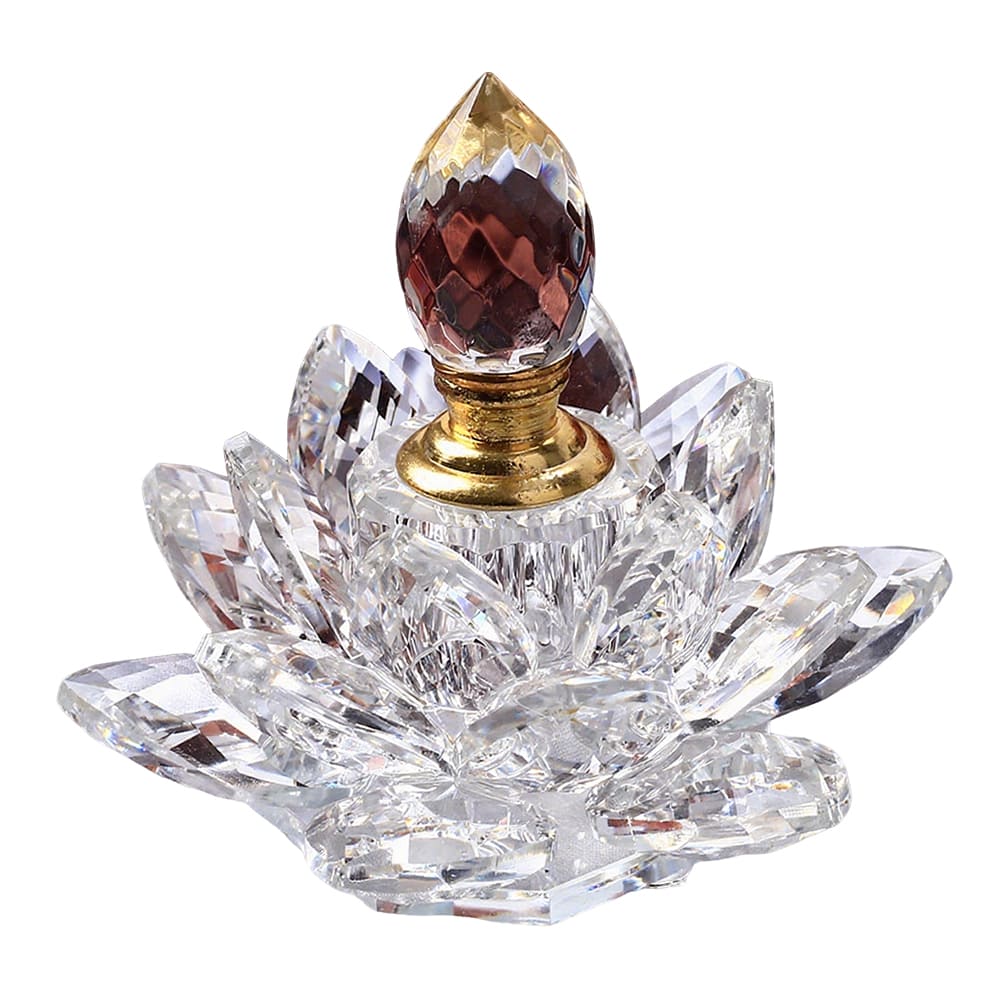K9 Crystal Lotus Perfume Bottle - Handcrafted Refillable Mini Bottle Gift Box for Holidays