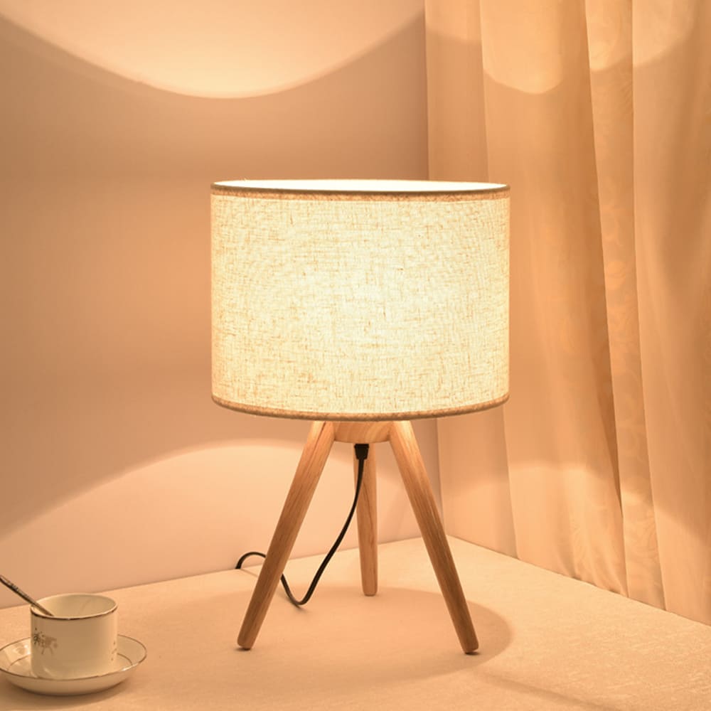 Natural Linen Lampshade Three-Piece Set Detachable Floor Lamp Folding