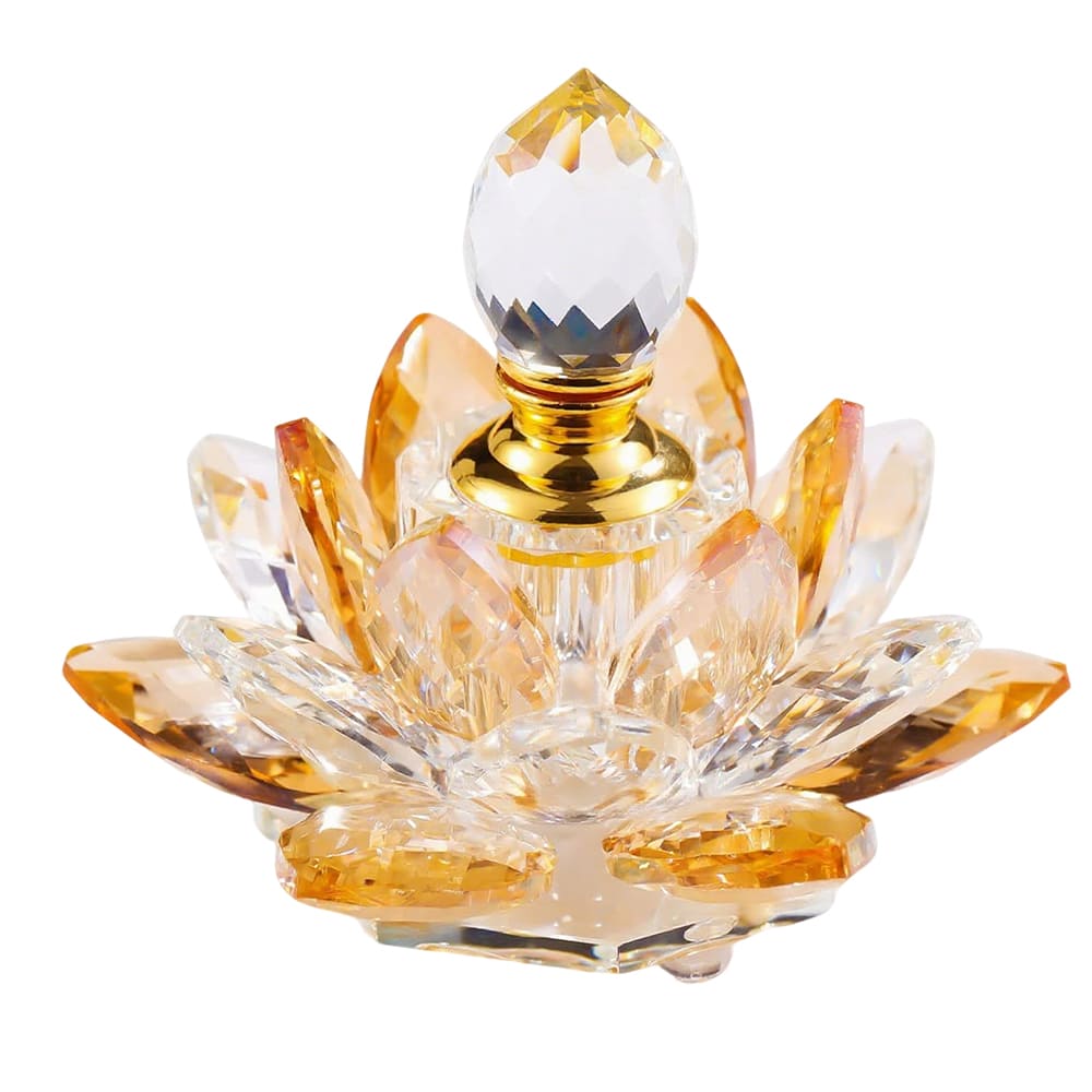 K9 Crystal Lotus Perfume Bottle - Handcrafted Refillable Mini Bottle Gift Box for Holidays