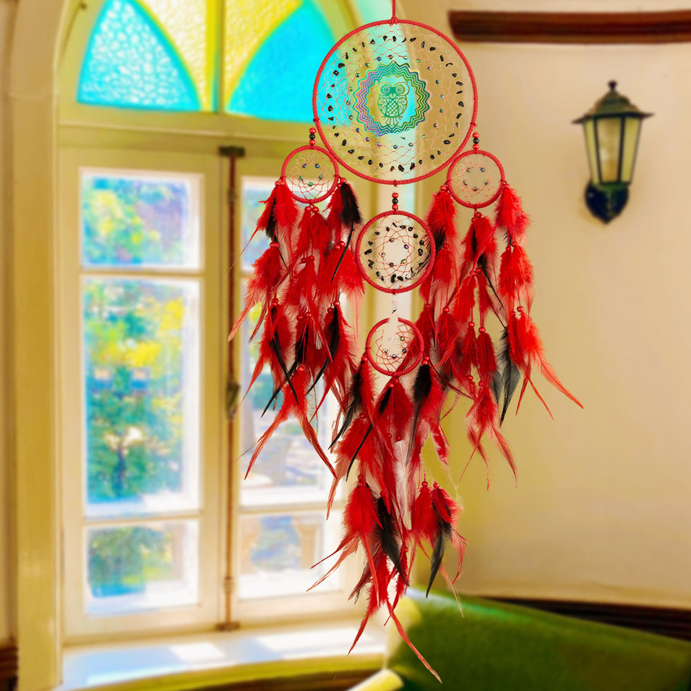 3D Spinning Wind Chime - Owl Ornament with Rotating Design & Bohemian