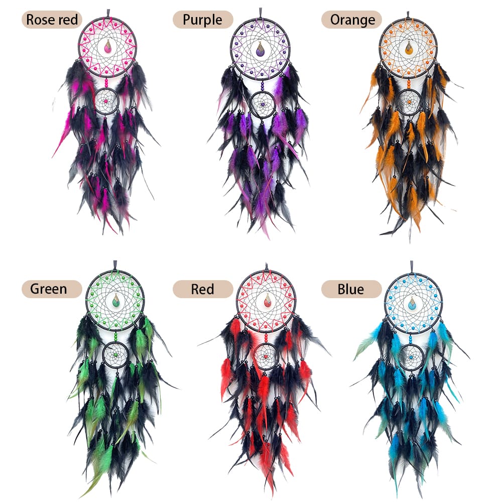 Crystal Dream Catcher Hand-Woven Large Feather Dream Nets For Rooms And Living Rooms