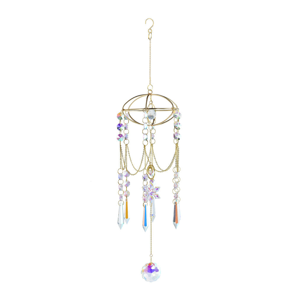 Planet Shape Gold Suncatcher Crystal Prism Suncatcher Windchime Decor