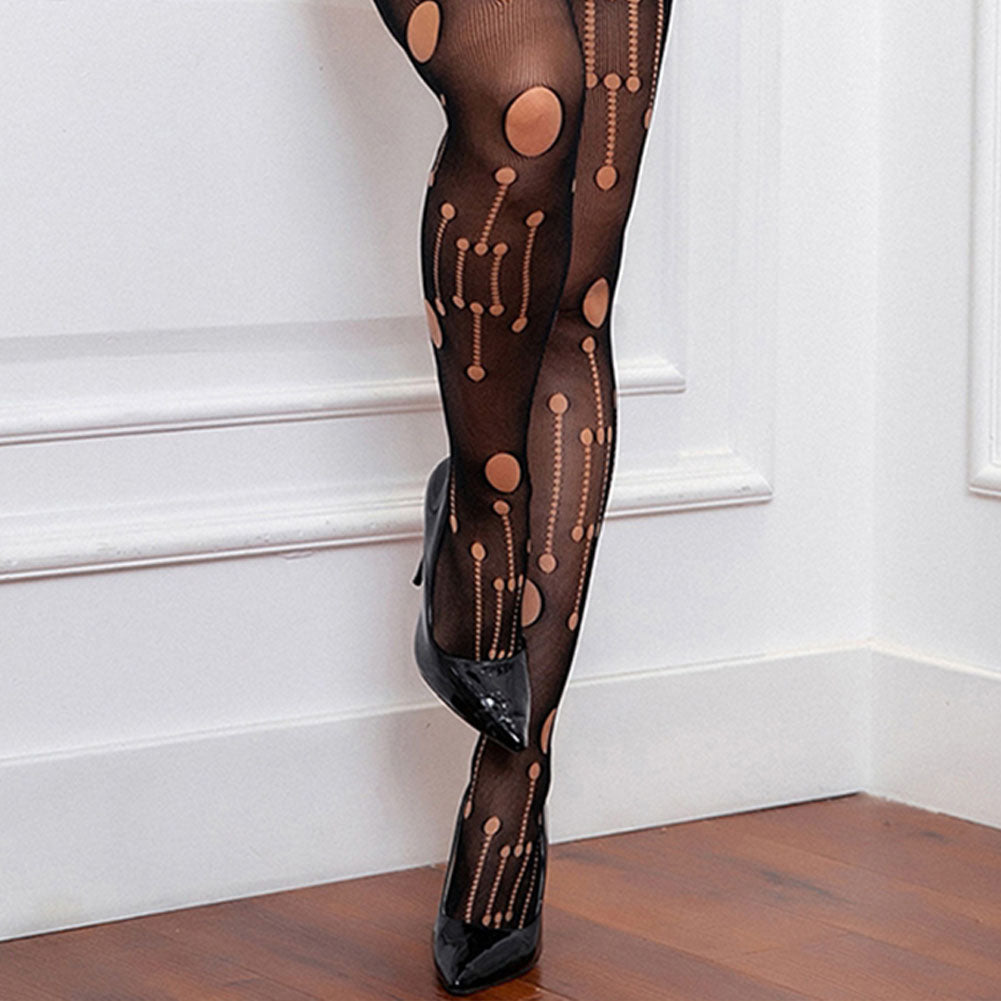 Women's Black Fishnet Tights High Waist Mesh Pantyhose