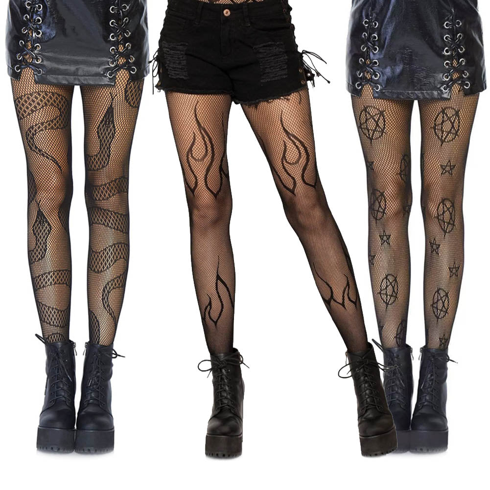 Women's Black Fishnet Tights High Waist Mesh Pantyhose