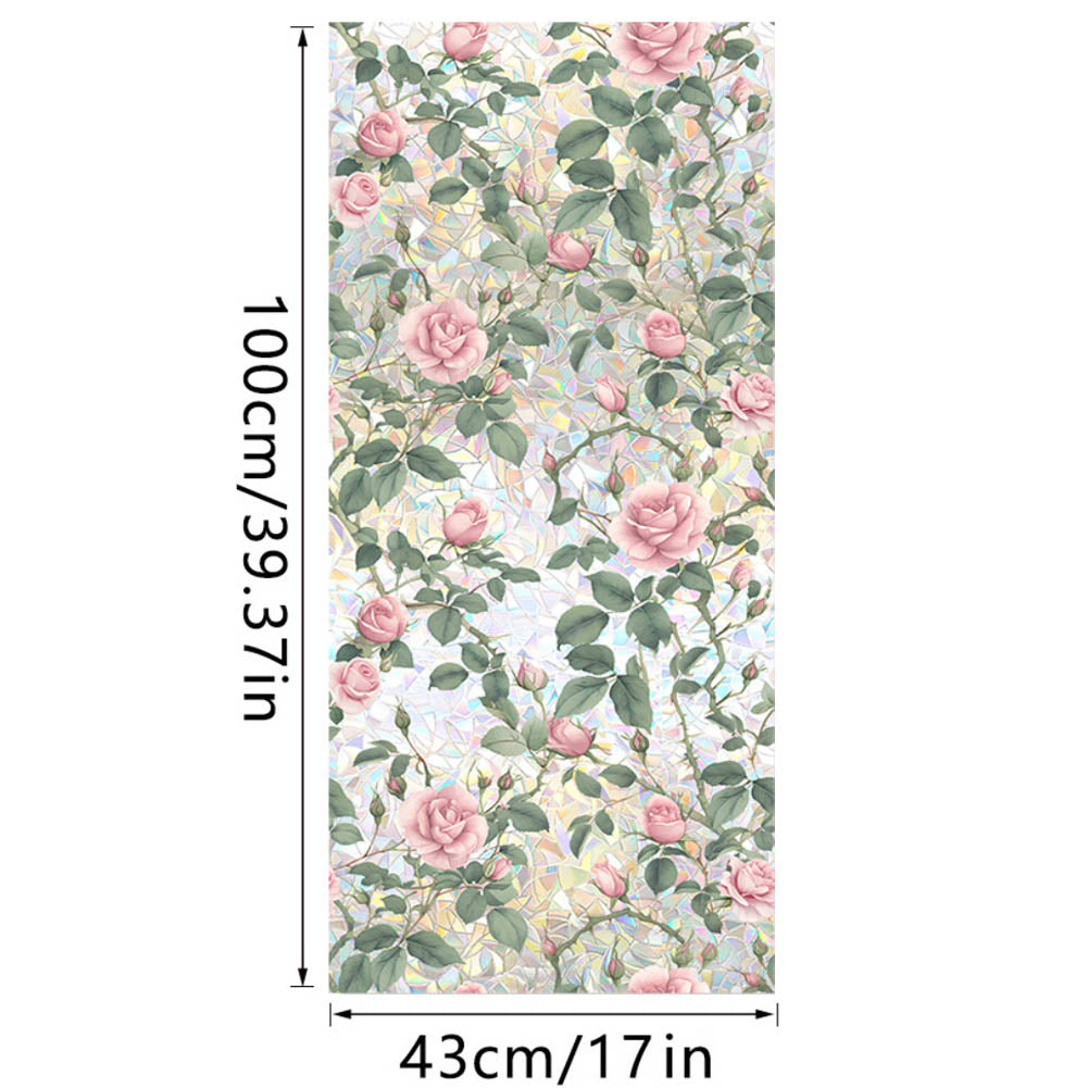 Retro Rose Flower Window Privacy Film