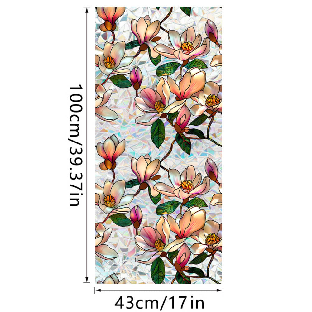Retro Magnolia Flowers Window Privacy Film
