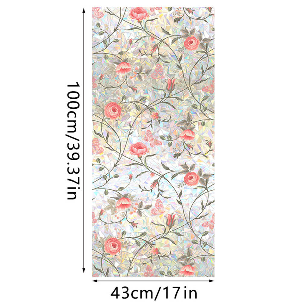 Retro Rose Flower Window Privacy Film