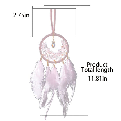 Rose Quartz Dreamcatcher Car Interior Pendants & Room Decorations