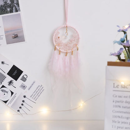 Rose Quartz Dreamcatcher Car Interior Pendants & Room Decorations
