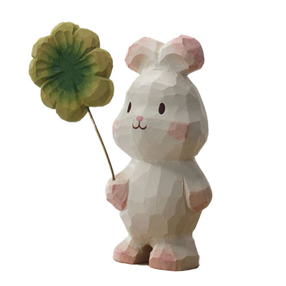 Hand-Carved Wooden Animal Balloon Decorative Healing Little Statues
