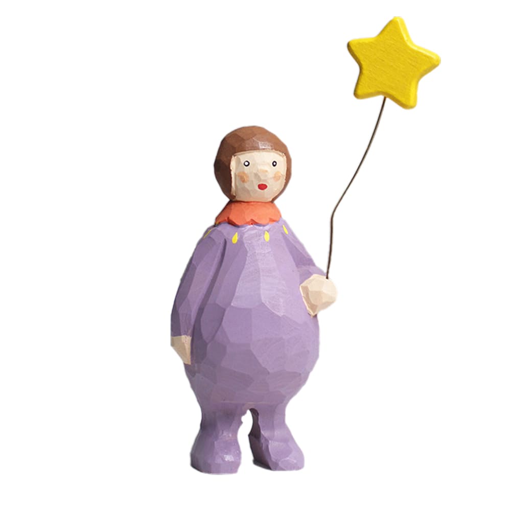 Hand-Carved Wooden Animal Balloon Decorative Healing Little Statues