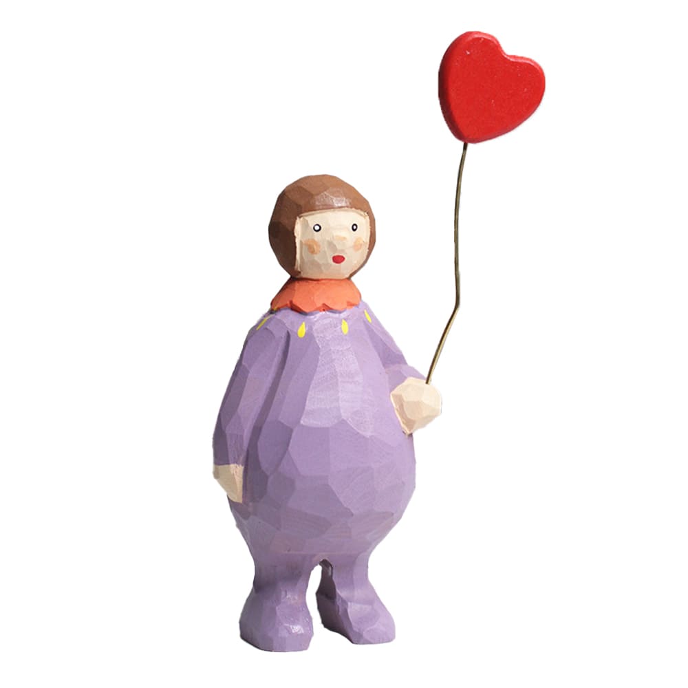 Hand-Carved Wooden Animal Balloon Decorative Healing Little Statues